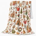 thumbnail image 2 of Whimsical Gingerbread House Candy Pattern Christmas, Festive Holiday Scene, Warm Flannel Blanket for Living Room and Reading Nook, Art Lovers Christmas Gift, Festive Home Decor, 2 of 9
