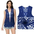 thumbnail image 5 of Women's Floral Crochet Lace Trim Open Front Cardigan, 5 of 6