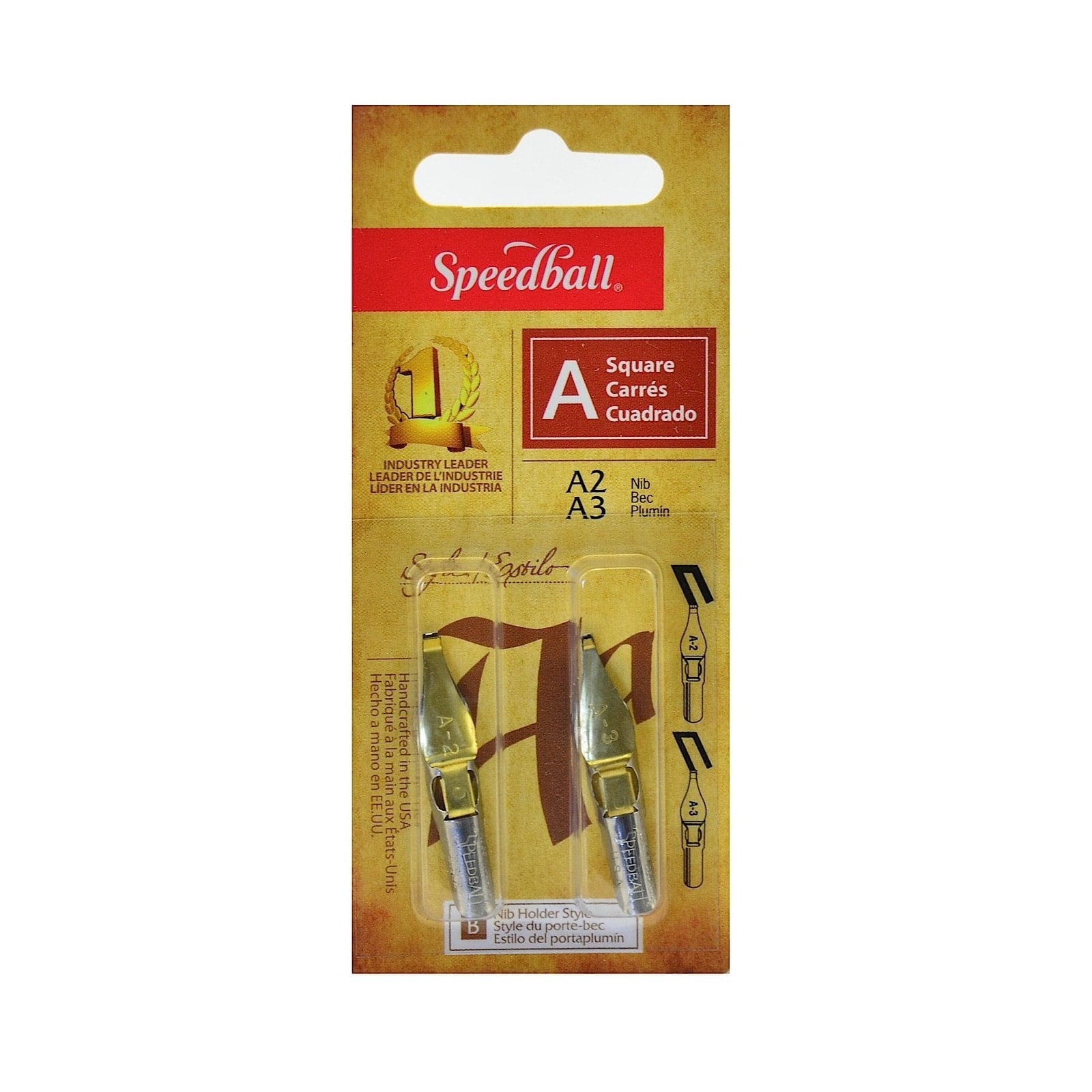 Lettering and Drawing Square Pen Nibs A Style A-2/A-3, pack of 2 (pack of 6)