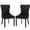 Black, variant on KCC Velvet Dining Chairs Set of 2, Upholstered Tufted Dining Room Chairs with Nailhead Trim Ring Pull Back, Solid Wood Legs, Nikki Collection Modern Style for Kitchen, Light Gray