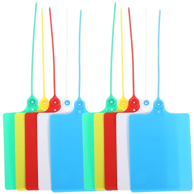 100 etiquetas de etiquetado de envío, etiquetas de envío de plástico con bridas para cables, etiquetas de etiquetado de equipaje