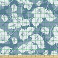 thumbnail image 2 of Ambesonne Floral Fabric by the Yard Upholstery, Retro Blue Design Flowers, 5 Yards, Slate Blue and White, 2 of 5