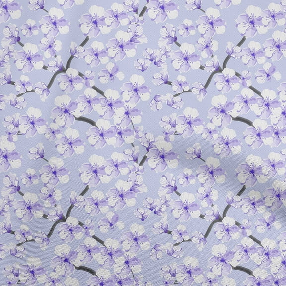 oneOone Cotton Cambric Light Purple Fabric Watercolor Floral Diy Clothing Quilting Fabric Print Fabric By Yard 56 Inch Wide-aB