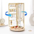 thumbnail image 1 of Feltree New Metal Jewelry Stand Rotatable Necklace Jewelry Display Stand Home Wooden Jewelry Storage Rack, 1 of 7