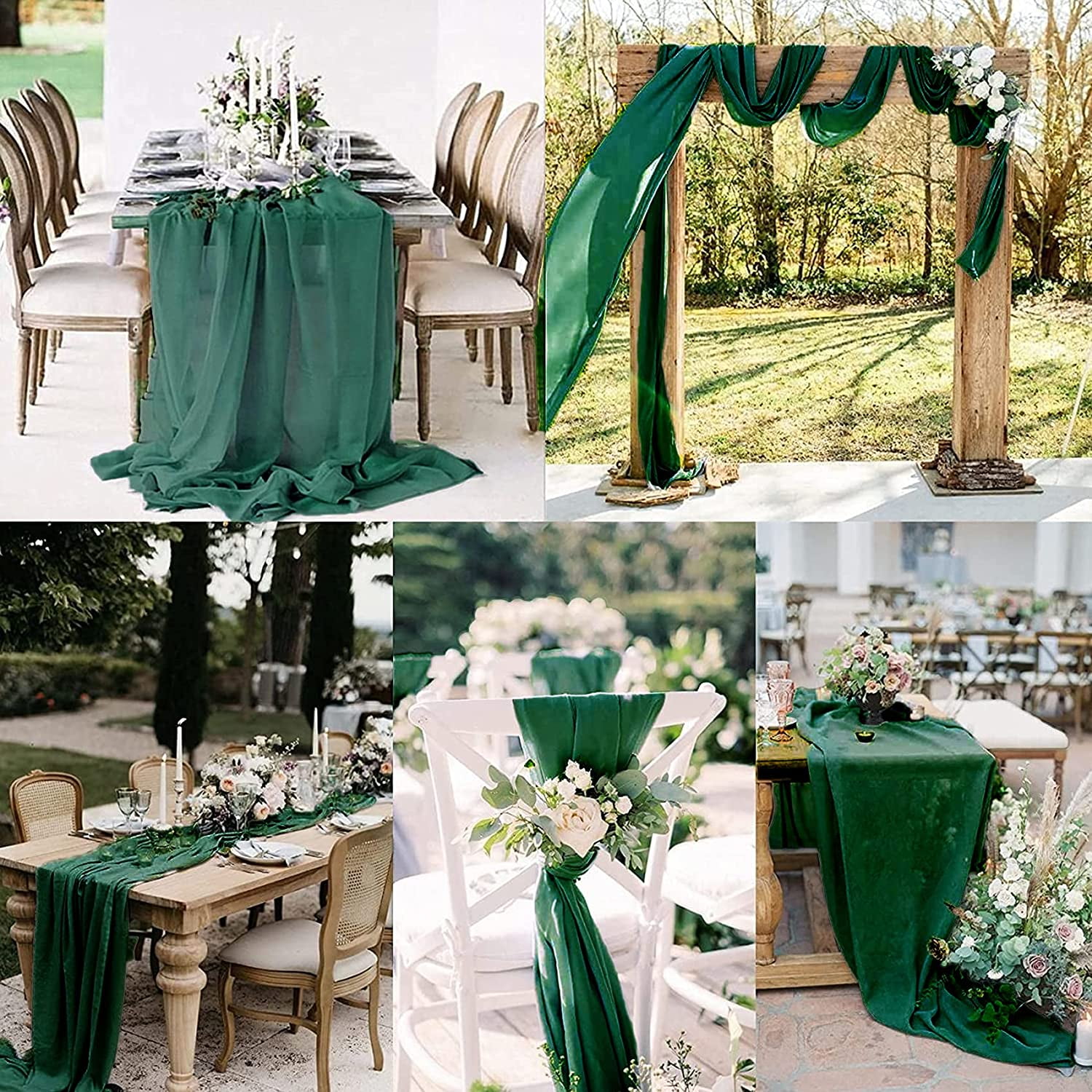 Wehilion Chiffon Table Runner Sheer Chiffon Table Runner Romantic Boho Rustic Wedding Table Runner for Wedding Birthday Party Decor Bridal Baby Shower Table Decoration