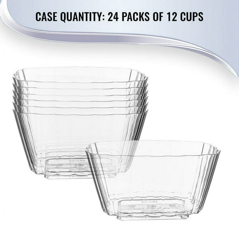 Smarty Clear Fluted Rectangular Disposable Plastic Pudding Cups 288ct 