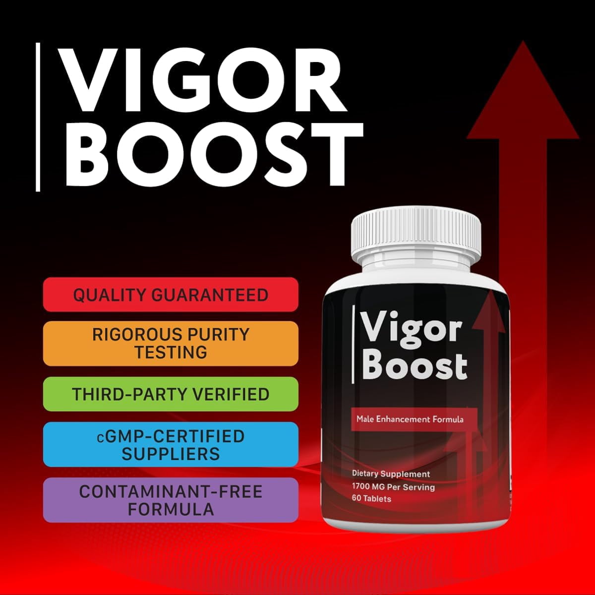 Vigor Boost Pills for Men, Vigor Boost Male Supplement Advanced Formula, 60 Count
