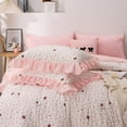 thumbnail image 4 of NTBED Red Bows Strawberry Twin Comforter Set for Girls Pink Flowers Sweet Bedding with Sheets Pillowcases, 4 of 11