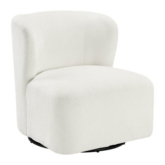 Duhome Chenille Swivel Chair - Comfortable Armless Accent Chair for Living Room, Bedroom & Office,White