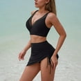thumbnail image 4 of Efsteb Swimsuits for Women 2025 Two Piece Womens High Waisted Bikini Sets Swim Skirt Mesh Swim Suits Push-Up Padded 2 Piece Bathing Suits (Black,M), 4 of 7