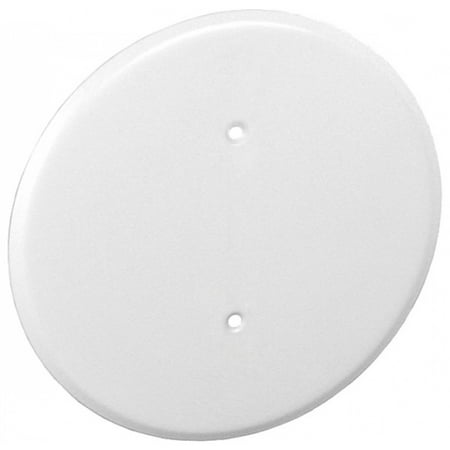 1 Pc, 0.0276 Thick White Powder Coated Steel 8 In. Ceiling Blank-Up Cover, White, For Raised Ring Or 3-1/2 In. Round/Octagon Box For Oversize Box Openings Or Drywall & Plaster