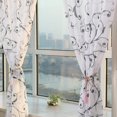 thumbnail image 3 of Cortinas De Balcón Cortina transparente de gasa con estampado floral para dormitorio, ventana, puerta, cortina (negro) Hugtrwg  Libre de BPA, 3 of 8