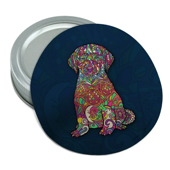 Mosaic Lab Labrador Puppy Dog Round Rubber Non-Slip Jar Gripper Lid Opener
