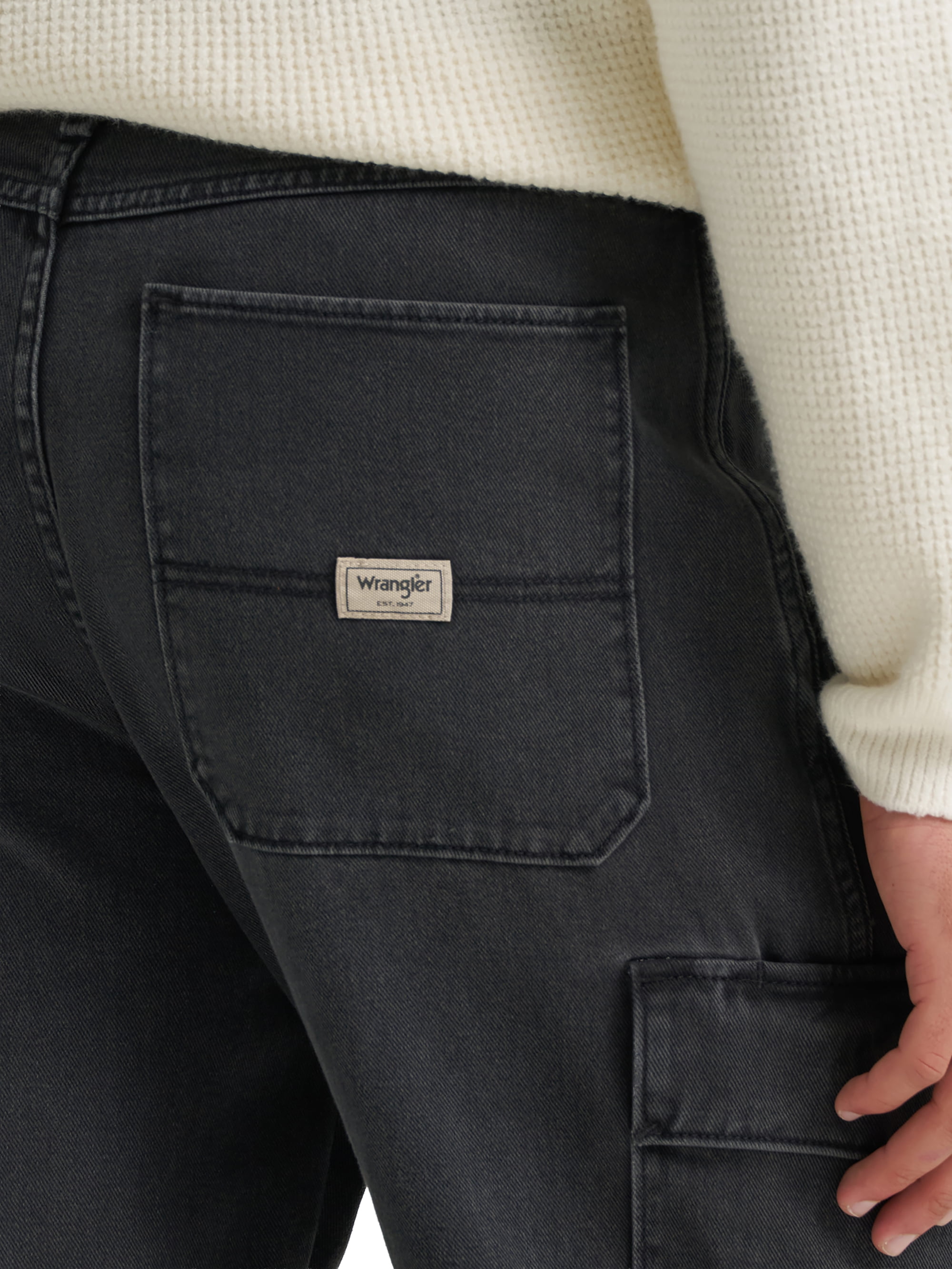 Wrangler® Men's Denim Relaxed Fit Utility Streetwear Cargo Jeans