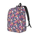 thumbnail image 2 of Balery colorful Skull flower daisy Vintage Canvas Backpack for Men and Women - Large Capacity, Durable Travel Laptop Bag for School, Work, Hiking, and Outdoor Activities-Small, 2 of 7