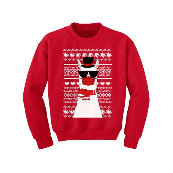 Christmas Llama Kids Sweater Merry Christmas Youth Sweatshirt Funny Llama in Mask Happy Holidays Xmas Top for Boys Girls Christmas Sweater