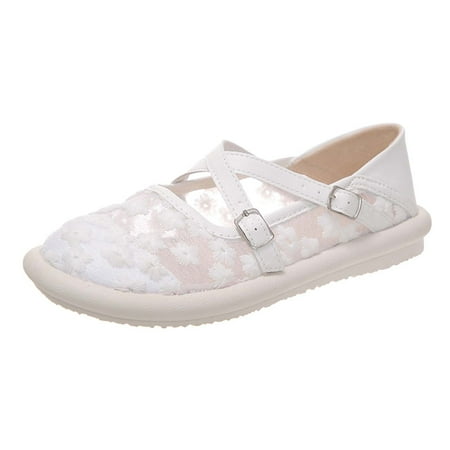 

Womens Flat Sandals with Back Strap Flower Sandals for Women Mesh Lace Casual Lightweight Ventilate Comfortable Slippers