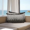 thumbnail image 2 of Outdoor Throw Pillows Covers 12X20 Set of 2 Waterproof Abstract Watercolor Decorative Zippered Cushion Covers for Patio Furniture, Geometric Cube Pattern Lumbar Pillowcases Black Gray, 2 of 8