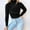 Black, variant on Leather Jacket Women, Fashion Solid Color Turtleneck Slim Pullover Sweater Blouse