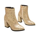 thumbnail image 4 of WHAMVOX Golden Women's Ankle Boots Stylish Sequins Design Comfortable PU and Rubber Material Size 7.5, 4 of 8
