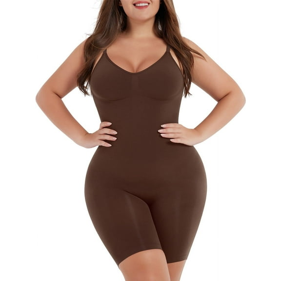 Scacto Women's Spaghetti Strap Simple Waist Fitted Belly Contracting And Hip Lifting Exposed Back Beauty Back Boxer Jumpsuit Seamless Romper