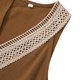 thumbnail image 4 of Gibobby pantalones de yoga Mono sin mangas liso con cuello en V de encaje informal para mujer de primavera y verano(Caqui， L), 4 of 5