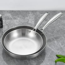 10-12 Inch Tri-Ply Stainless Steel Frying Pans with a Lid
