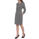 thumbnail image 4 of Vestido de tweed con cuello de solapa y botones para mujer de manga 3/4 L, 4 of 4