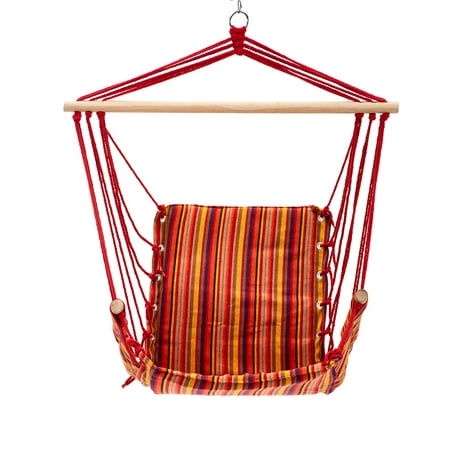 Best Patio Swing Seat Hammock Hanging Rope Chair Red