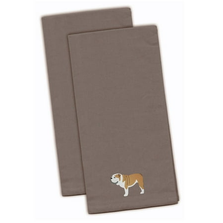 

Carolines Treasures BB3462GYTWE English Bulldog Gray Embroidered Towel Set of 2 19 X 25 multicolor