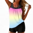 thumbnail image 2 of Womens Flowy Tankini Tops Modest Bathing Suit Loose Fit Two Piece Swimsuit Scoop Neck Swim Tops High Waisted Bottom, XL, 2 of 7