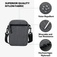 thumbnail image 3 of WATERFLY Unisex Small Hiking Travel Walking Nylon Cross-Body Shoulder Bag,Gray, 3 of 7