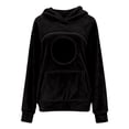thumbnail image 5 of FUZHIQ Women's Fuzzy Pet Pouch Hoodie Cat Dog Carrier Sweatshirt Round Zipper Opening Kangaroo Pocket Plush Hooded Pullover for Small Pets, 5 of 8