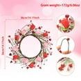 thumbnail image 3 of Valentines Day Gifts 36x36cm Valentine's Day Wreath Pink Valentine Wreath for Front Door with Red Love Heart Berries Pink Tulips for Mother's Day Wedding Anniversary Holiday Decorations,2XL, 3 of 5