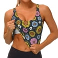 thumbnail image 4 of Lsque Colorful Sunflowers Printed Women'S Sports Bra, Compression, Moisture Wicking, High-Impact Sports Bra For Women,Supportive sports bra-Large, 4 of 9