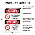thumbnail image 2 of (2 Pack) No Smoking Turn Off Ignition Bilingual OSHA Danger Sign, 2 of 7