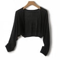 thumbnail image 2 of Hulanddfd Knitted Cardigan Sweater for Women Long-Sleeved Solid Color Casual Lightweight Cardigans Black size Free Size, 2 of 5