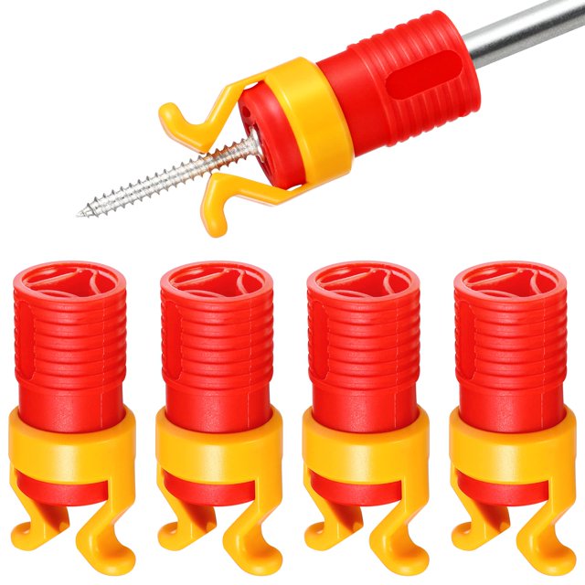 Screw Holder Clamp, Screw Gripper Screw Holder Fits Screwdrivers Bit Diameter of 6-8mm for Woodworking 4pcs (Red)