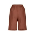 thumbnail image 6 of Women Elastic Waist Shorts Casual Solid Color Shorts Comfy Lightweight Shorts With Pockets Drawstring Pants for Women Women Casual Pants for Winter Petite Linen Pants for Women Casual Summer Womens, 6 of 7