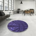 thumbnail image 3 of Ahgly Company Indoor Round Patterned Purple Monster Purple Area Rugs, 6' Round, 3 of 6