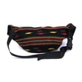 thumbnail image 2 of Rasta Multicolored Woven Striped Pattern Lightweight Fanny Pack Waist Bag - Handmade Belt Pouch Boho Travel Accessories, 2 of 2