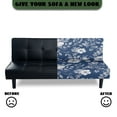 thumbnail image 4 of Yuyamidu Blue Flower Futon Cover Armless Sofa Covers Waterproof Stretch Futon Couch Cover with Elastic Edge Washable Sofa Bed Slipcover Protector Gift for Friends, 4 of 8