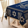 thumbnail image 5 of Happy Hanukkah Tablecloth Jewish Chanukah Menorah Table Cover Festival Decoration Home Dining Room Kitchen Table Cloth Decor-60×84inch, 5 of 5