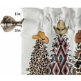 thumbnail image 5 of Western Cowboy Christmas Kitchen Curtains 63 Inch Length, Farmhouse Curtains & Drapes, Leopard Brown Xmas Tree Rod Pocket Window Curtains for Living Room/Bedroom, 42" x 63", 2 Panels, 5 of 5