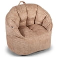 thumbnail image 2 of Big Joe Milano w/ Vibe Vibrating Massage Bean Bag Chair for Kids, Teens, Adults, Caribou Hyde, Vegan Suede, Lightweight Seat for Reading Nook and Gaming, 2.5 foot Refillable, 2 of 8