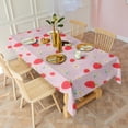 thumbnail image 3 of Strawberry Plants Fruit Daisy Pink Pattern Rectangle Tablecloth 60"x120",Waterproof Polyester Rectangle Table Cloth, Wipeable Spillproof Polyester Tablecloth for Dining, Camping, Indoor and Outdoor, 3 of 6