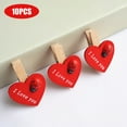 thumbnail image 5 of Darzheoy Wooden Clothespins Wooden Clips Red Heart Multi-Function Photo Paper Peg Pin Craft Clips 10 pcs, 5 of 6