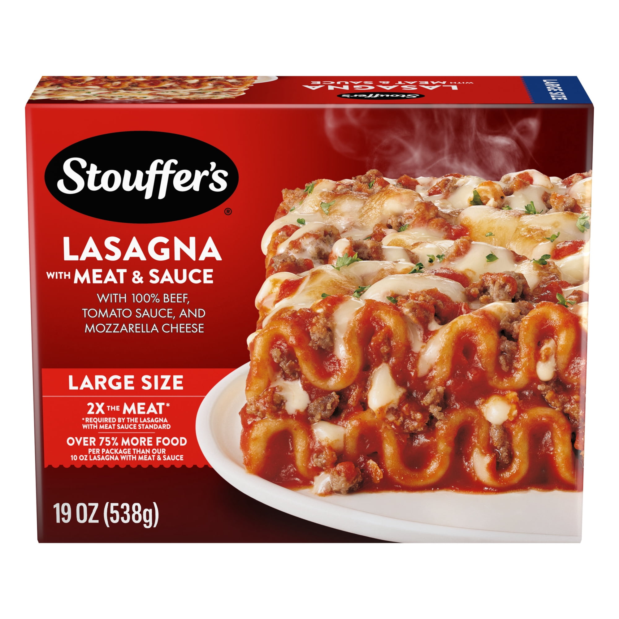Stouffer’s Classic Lasagna with Meat and Sauce, Large Size, Oven Ready, Frozen Dinners 19 oz