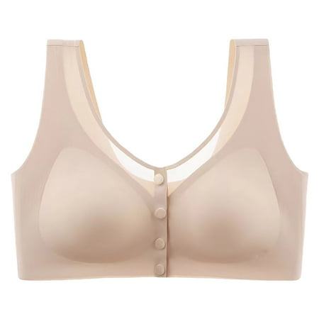 hcuribad Comfortable Bras for Women Wirefree Push up Bra Womens Front Close Wirefree Comfortable Elastic Easy Close Sports Seamless Bras 2024 New  Nude Bralette Plus Size Bra Pink XXL