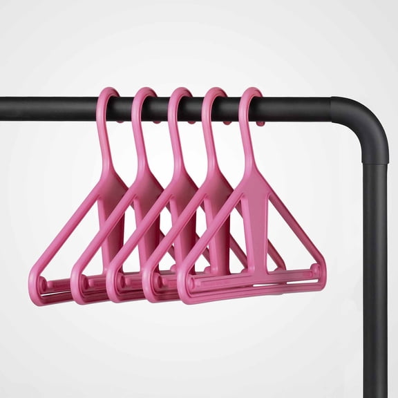 Kangaroo 100% Recycled High-Strength Clothing Hanger, Pinkity 5-Pack - Shirt, Pants, Jacket